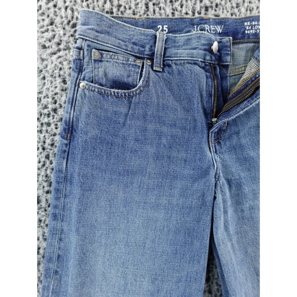 J Crew 84 Low‎ Rise Wide Leg Jeans Medium Wash Distressed Size 25